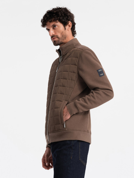 Ombre Clothing Férfi könnyű cipzáras kabát steppelt elülsővel Ombre Clothing V3 OM-JANP-0193 OM-JANP-0193