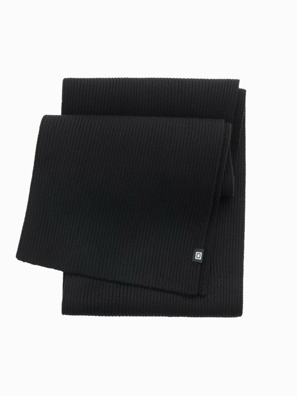 Ombre Clothing Férfi egyszínű kötött sál szalaggal fekete Ombre ruházat Ombre ruházat