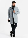 Ombre Clothing Férfi magas gallérú parka kabát aszimmetrikus záródással szürke Ombre ruházat Ombre ruházat