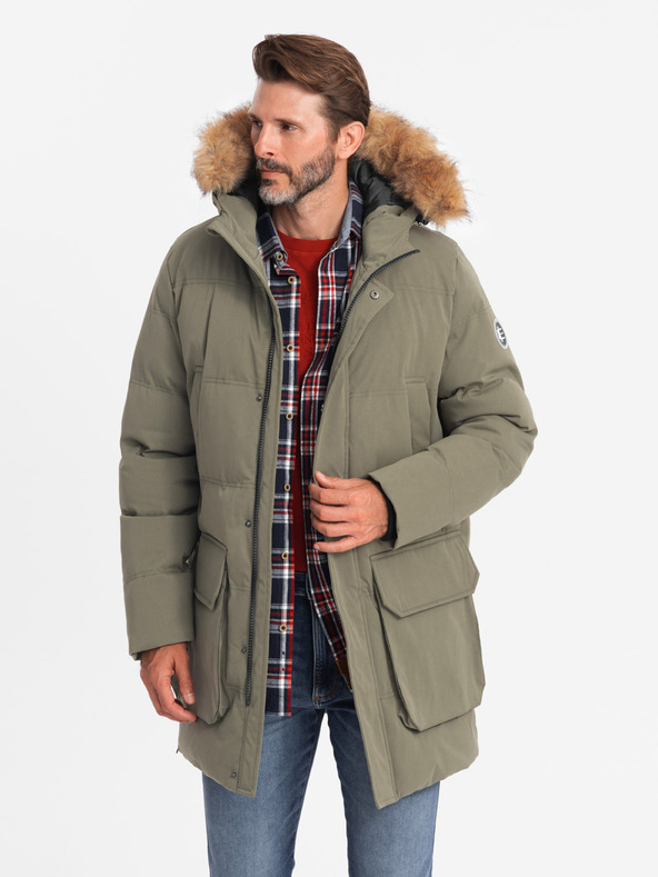 Ombre Clothing Férfi hosszú parka kabát Ombre Clothing