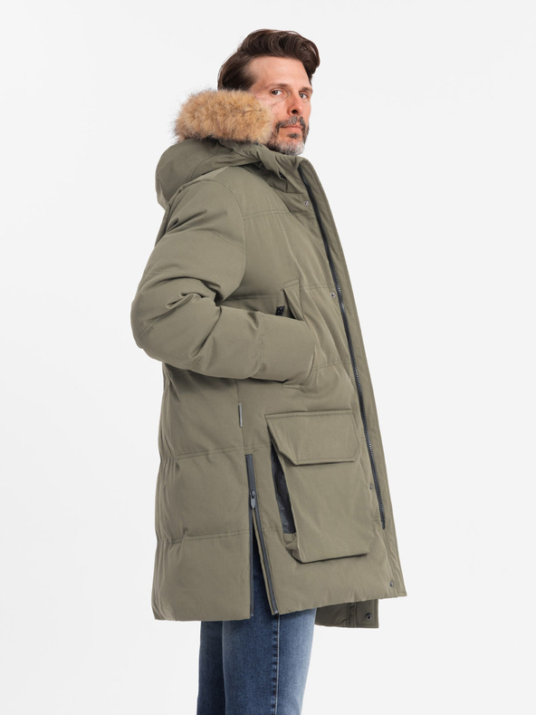 Ombre Clothing Férfi hosszú parka kabát Ombre Clothing