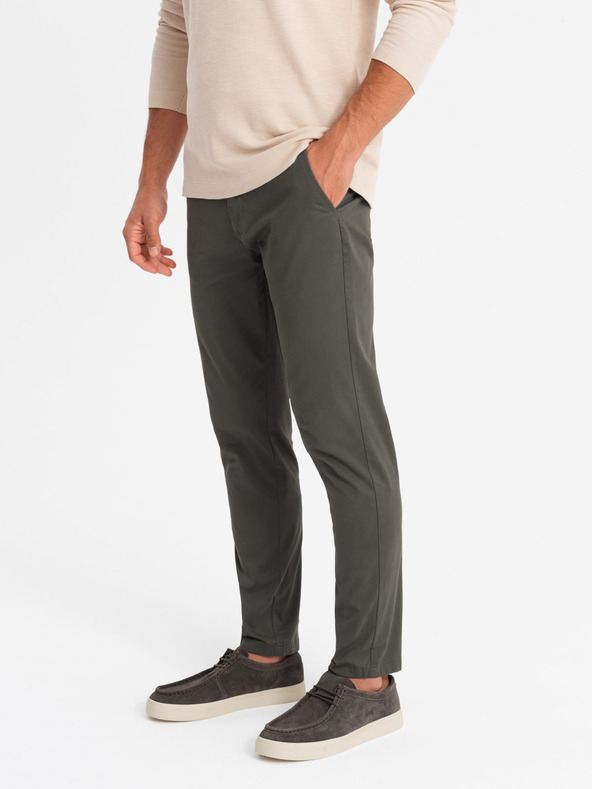 Ombre Clothing Férfi chino nadrág REGULAR FIT khaki Ombre Ruházat Ombre Clothing
