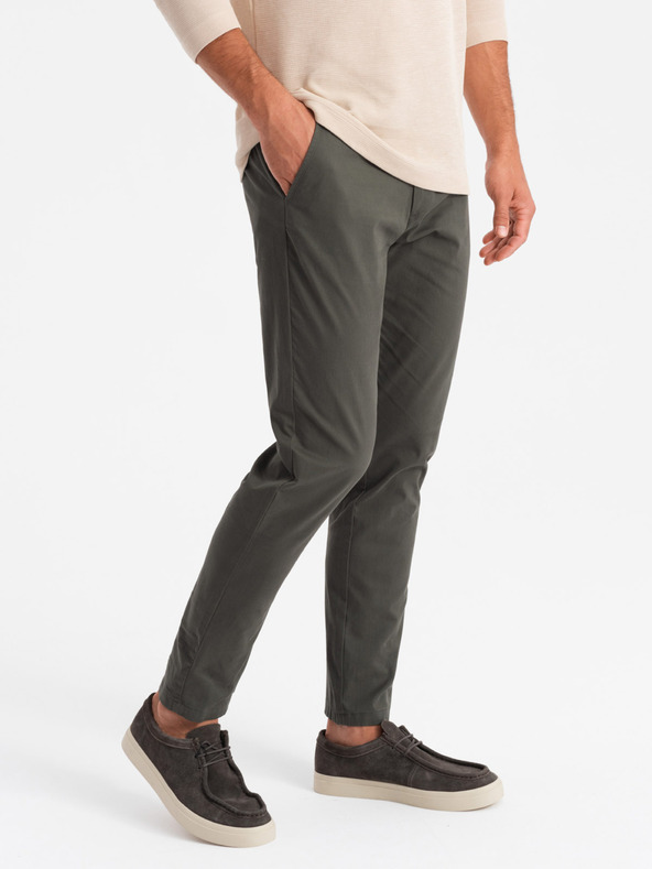 Ombre Clothing Férfi chino nadrág REGULAR FIT khaki Ombre Ruházat Ombre Clothing