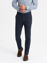 Ombre Clothing Férfi egyszínű chino nadrág REGULAR FIT sötétkék Ombre ruházat