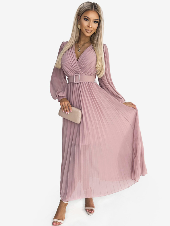 numoco Pántos ruha szívecskés nyakkivágással - púderrózsaszín Numoco KLARA