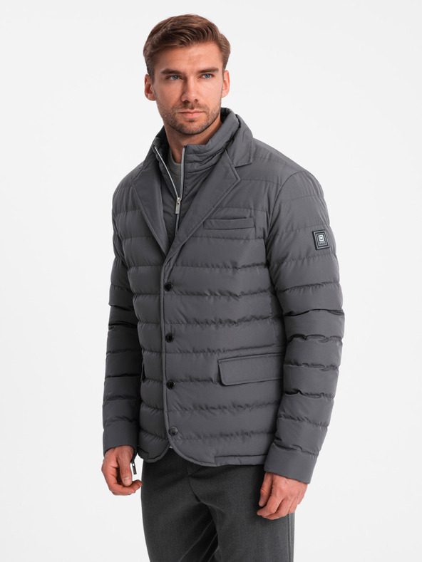 Ombre Clothing Férfi steppelt kabát Ombre Ruházat