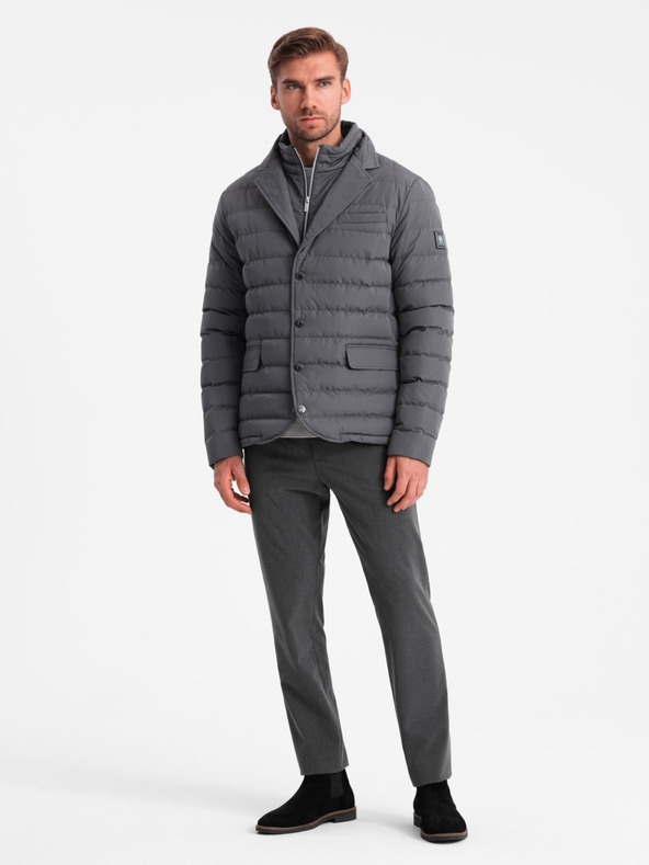 Ombre Clothing Férfi steppelt kabát Ombre Ruházat