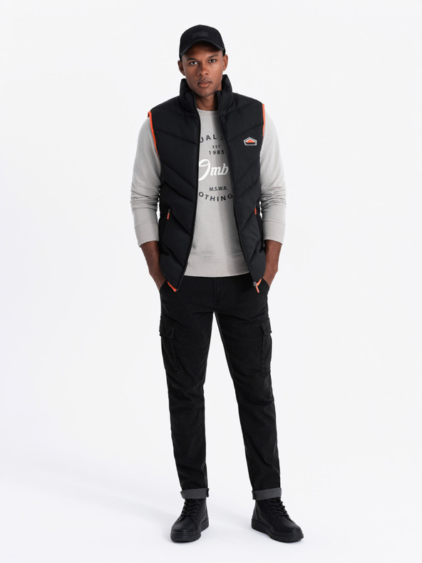 Ombre Clothing Férfi steppelt mellény neon akcentussal Ombre ruházat