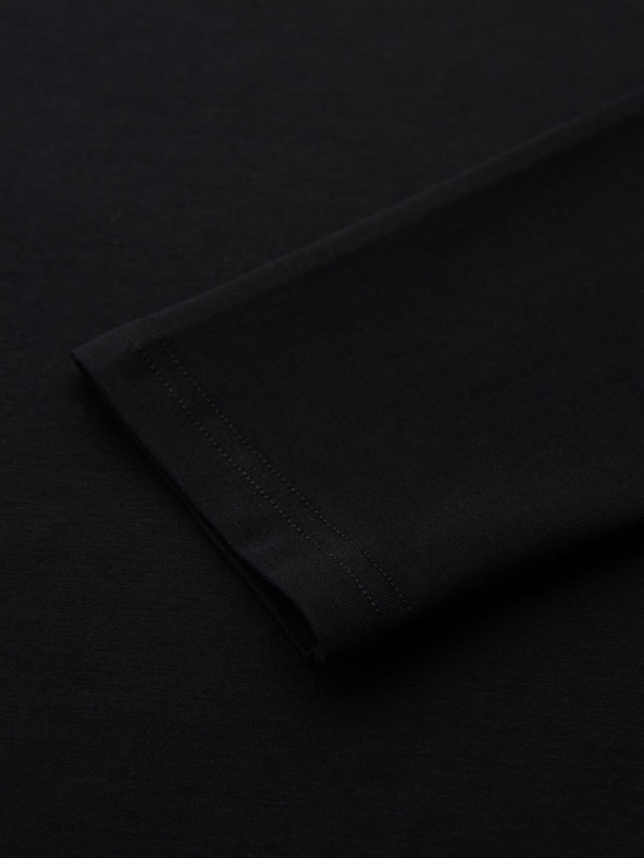 Ombre Clothing Férfi hosszú ujjú, V-nyakú SLIM FIT póló elasztánnal és fekete nyomtatással Ombre Ruházat Ombre Ruházat