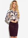 numoco Fekete és bézs női mintás blúz Numoco szövéssel