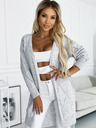 numoco Világosszürke női hosszú kardigán Numoco