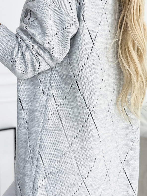 numoco Világosszürke női hosszú kardigán Numoco