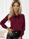 numoco Numoco hosszú ujjú bordó blúz elöl megkötős Numoco