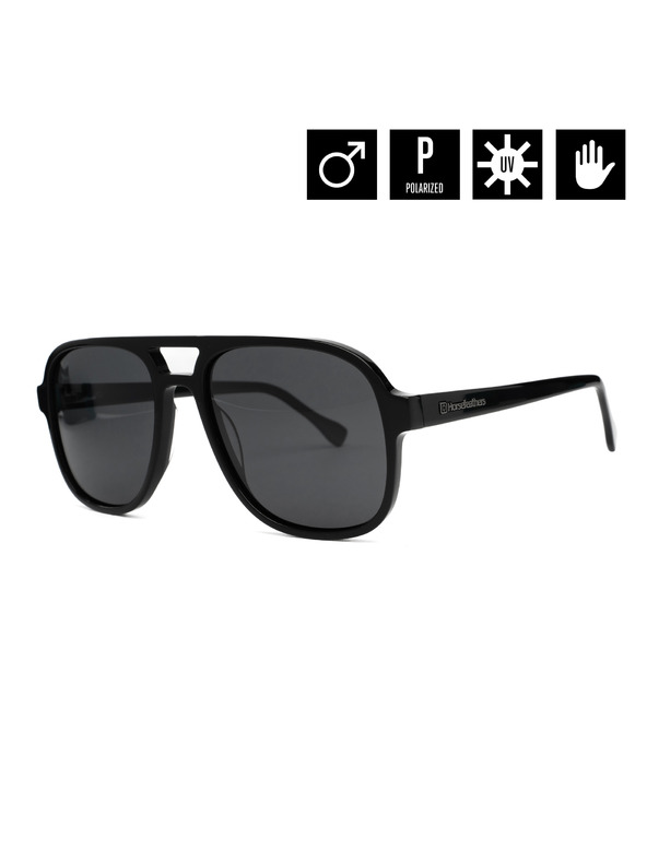 Horsefeathers Napszemüveg Corp - fényes fekete/szürke HORSEFEATHERS