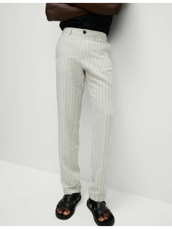 Marks & Spencer Len keverék chino nadrág, normál szabás Marks & Spencer fekete