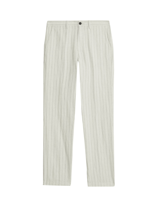 Marks & Spencer Len keverék chino nadrág, normál szabás Marks & Spencer fekete