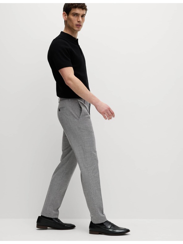 Marks & Spencer Mintás alkalmi nadrág karcsúsított szabással Marks & Spencer fekete