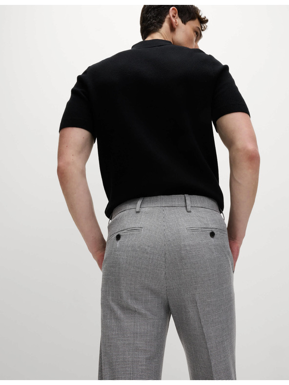 Marks & Spencer Mintás alkalmi nadrág karcsúsított szabással Marks & Spencer fekete