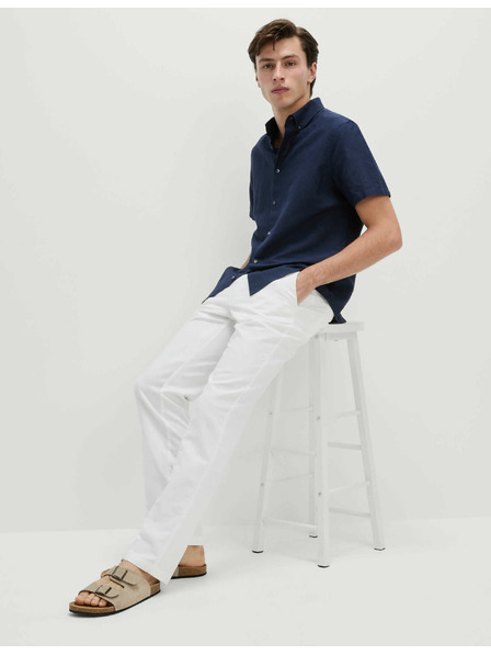 Marks & Spencer Len keverék chino nadrág, normál szabás Marks & Spencer fehér