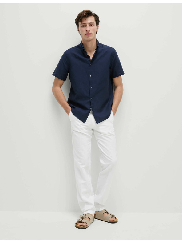 Marks & Spencer Len keverék chino nadrág, normál szabás Marks & Spencer fehér