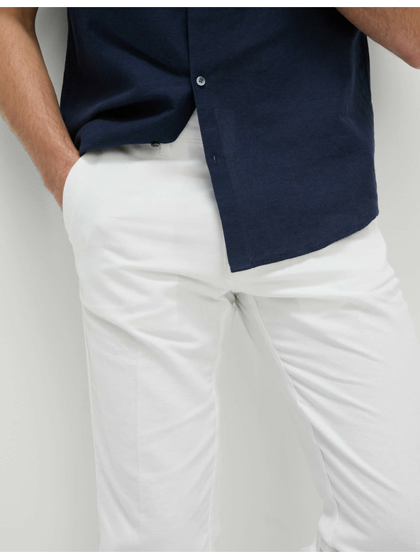 Marks & Spencer Len keverék chino nadrág, normál szabás Marks & Spencer fehér