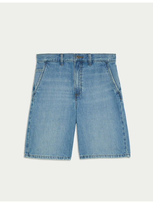 Marks & Spencer Könnyű farmer rövidnadrág egyenes szabással Marks & Spencer kék