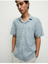 Marks & Spencer Rövid ujjú len keverék ing geometriai mintával Marks & Spencer kék
