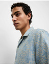 Marks & Spencer Rövid ujjú len keverék ing geometriai mintával Marks & Spencer kék
