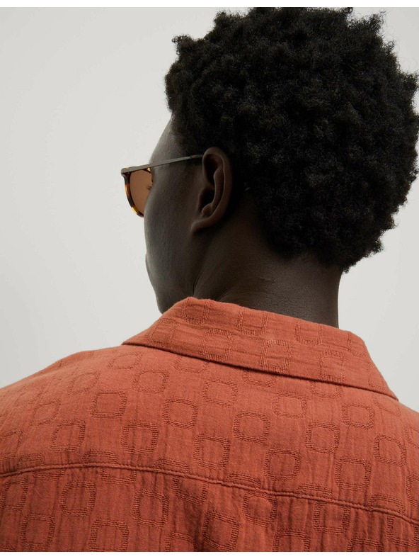 Marks & Spencer Texturált, vasalást nem igénylő ing tiszta pamutból Marks & Spencer narancssárga