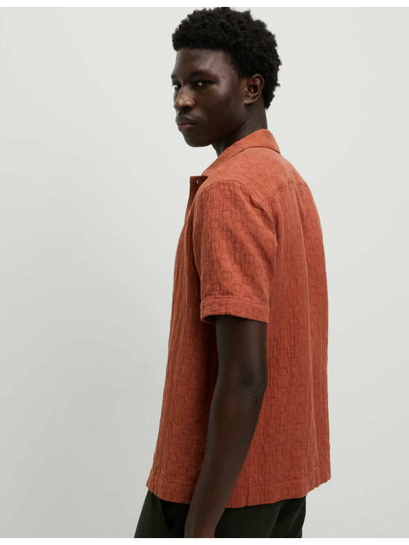 Marks & Spencer Texturált, vasalást nem igénylő ing tiszta pamutból Marks & Spencer narancssárga