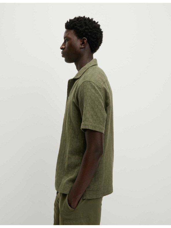 Marks & Spencer Texturált, vasalást nem igénylő ing tiszta pamutból Marks & Spencer zöld