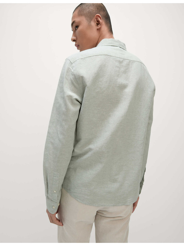 Marks & Spencer Pepita mintás ing len és pamut keverékből Marks & Spencer zöld