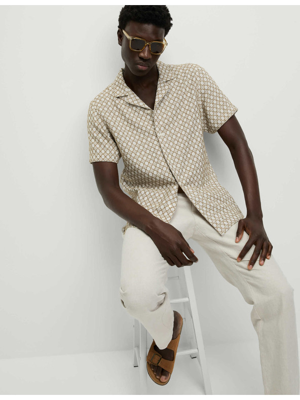 Marks & Spencer Hímzött ing magas pamuttartalommal Marks & Spencer törtfehér