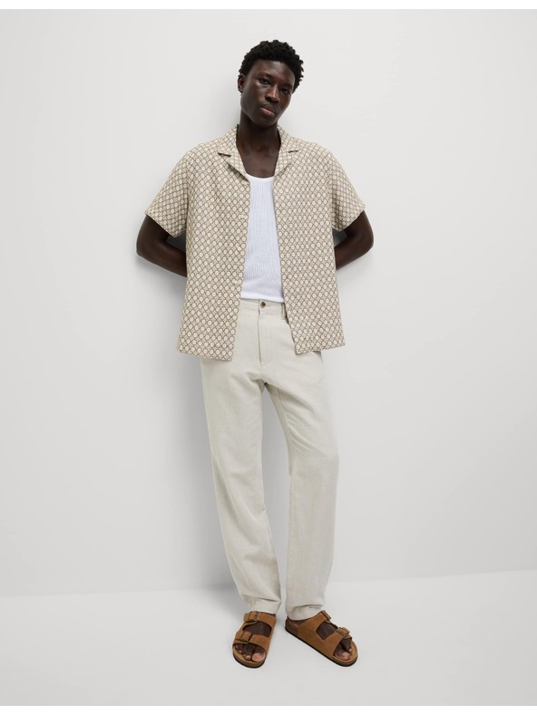 Marks & Spencer Hímzött ing magas pamuttartalommal Marks & Spencer törtfehér