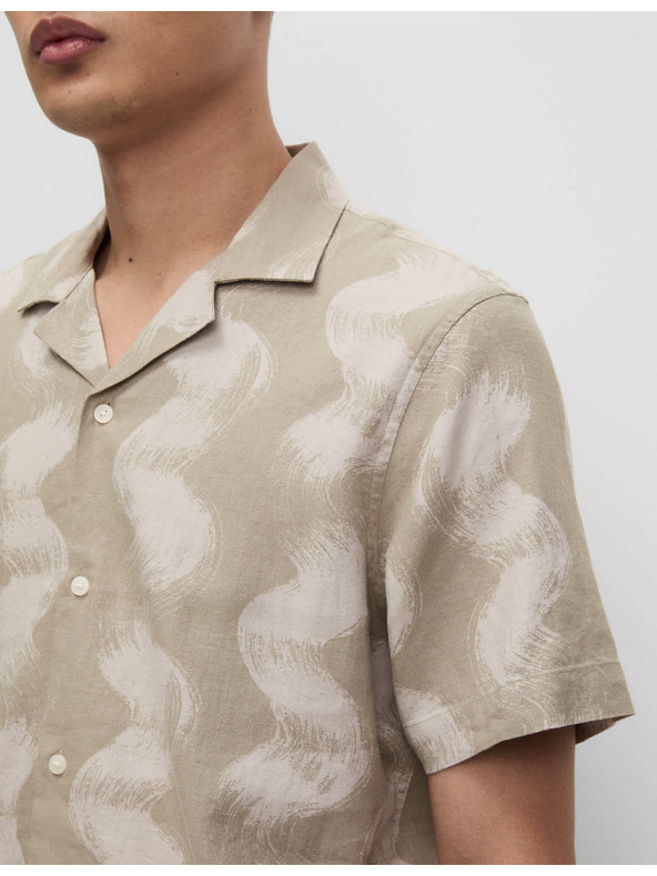 Marks & Spencer Kubai galléros ing hullám mintával, magas len tartalommal Marks & Spencer törtfehér