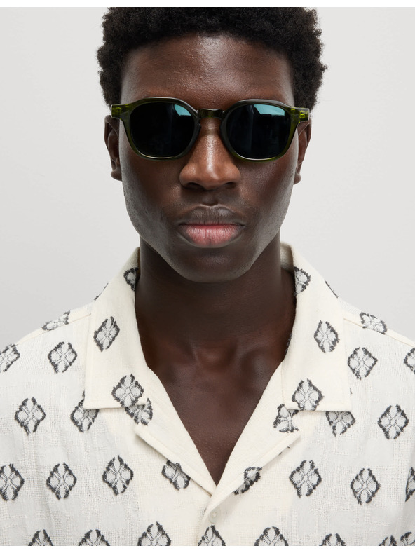 Marks & Spencer Tiszta pamut ing geometriai mintával Marks & Spencer törtfehér