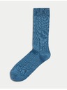 Marks & Spencer 1 pár bordázott zokni, magas egyiptomi pamuttartalommal Marks & Spencer kék