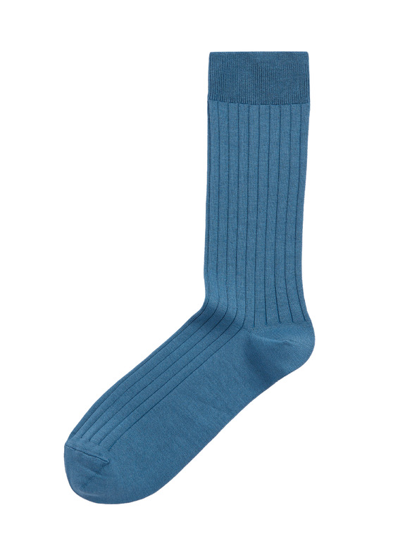 Marks & Spencer 1 pár bordázott zokni, magas egyiptomi pamuttartalommal Marks & Spencer kék