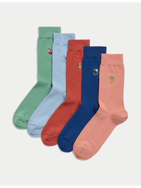 Marks & Spencer 5 pár Hawaii zokni Cool & Fresh™ magas pamuttartalommal Marks & Spencer többszínű