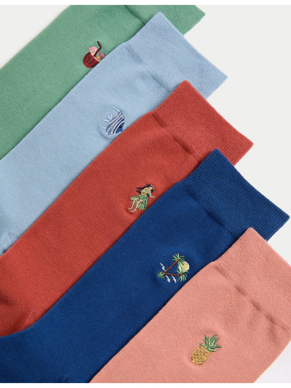Marks & Spencer 5 pár Hawaii zokni Cool & Fresh™ magas pamuttartalommal Marks & Spencer többszínű