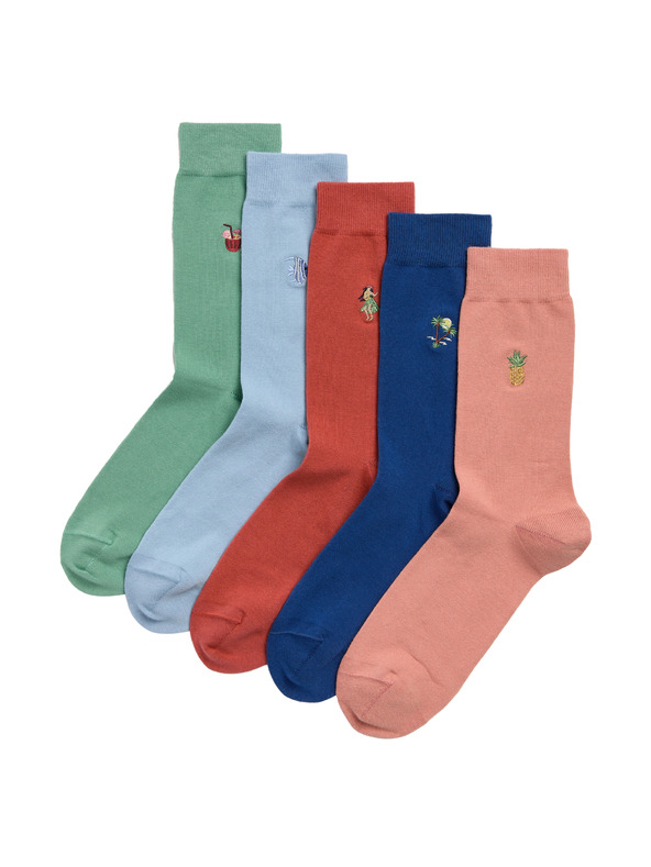 Marks & Spencer 5 pár Hawaii zokni Cool & Fresh™ magas pamuttartalommal Marks & Spencer többszínű