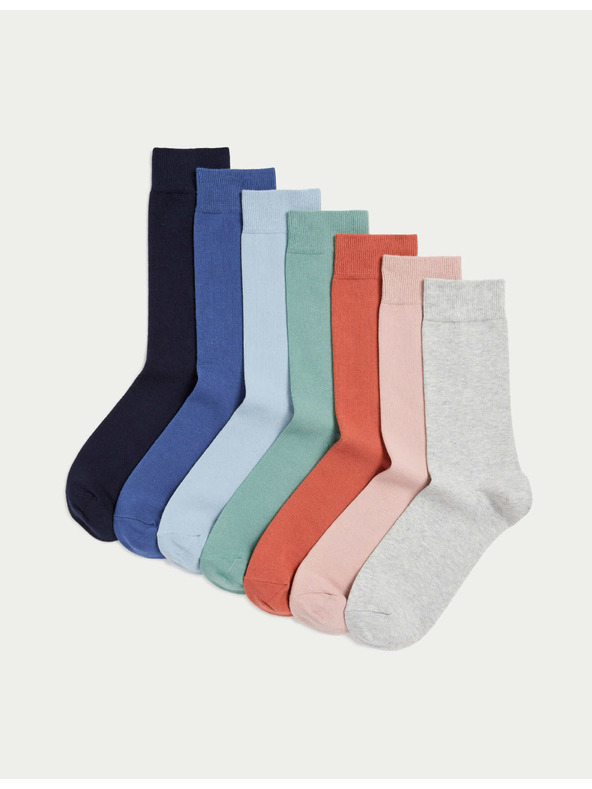 Marks & Spencer 7 páras Cool & Fresh™ zokni magas pamuttartalommal, Marks & Spencer többszínű