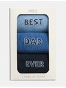 Marks & Spencer 3 páros "Best Dad Ever" feliratú zokni magas pamuttartalommal, Marks & Spencer kék