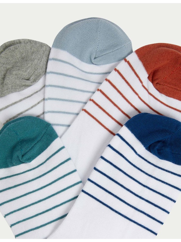 Marks & Spencer 5 páras csíkos rövid Trainer Liners™ zokni Cool & Fresh™ technológiával, Marks & Spencer