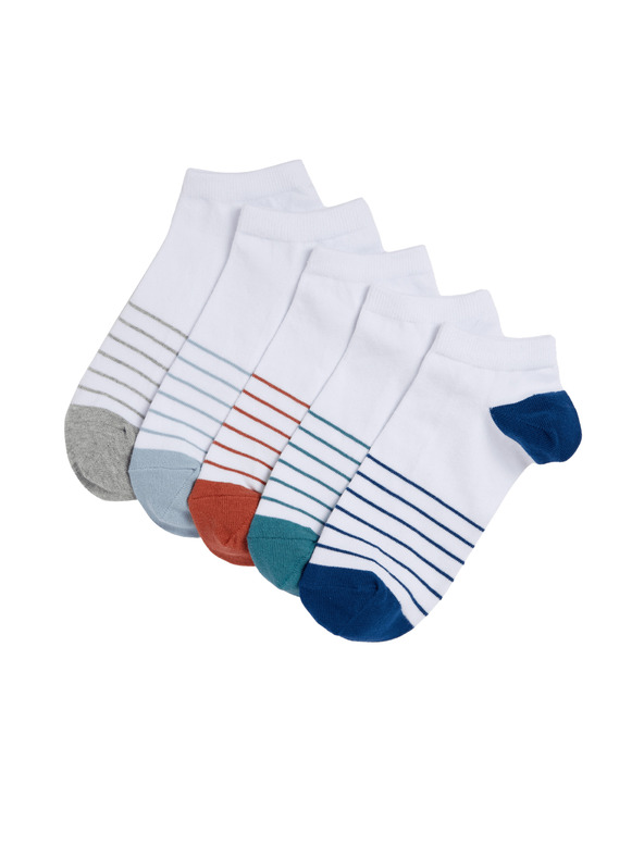 Marks & Spencer 5 páras csíkos rövid Trainer Liners™ zokni Cool & Fresh™ technológiával, Marks & Spencer