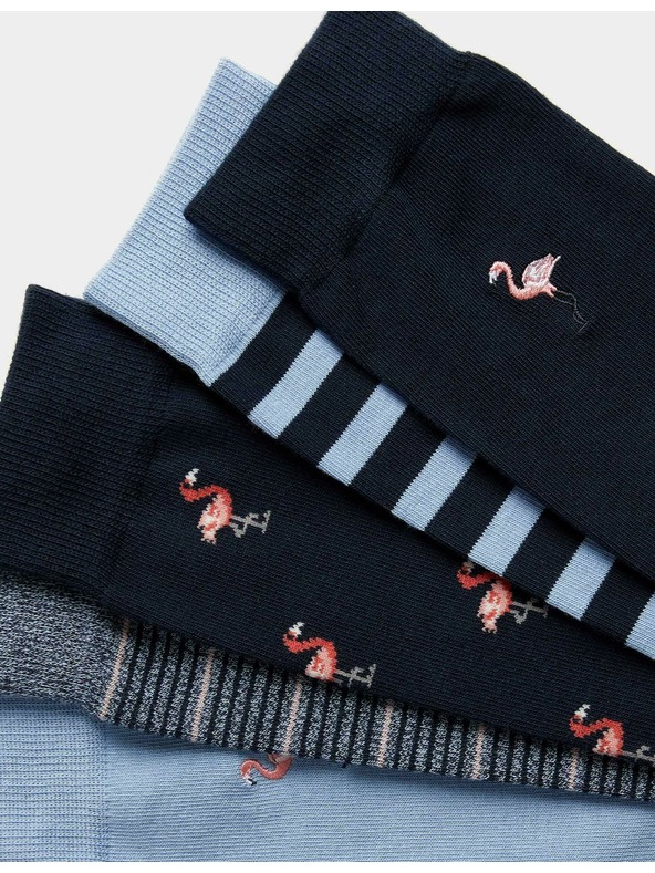 Marks & Spencer 5 páras Cool & Fresh™ flamingó mintás zokni magas pamuttartalommal, Marks & Spencer sötétkék