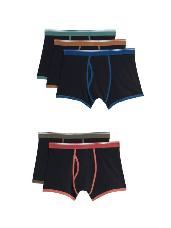 Marks & Spencer 5 darabos boxer alsónadrág magas pamuttartalommal és Cool & Fresh™ technológiával, Marks & Spencer fekete