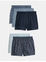 Marks & Spencer 5 db-os virágmintás StayNew™ technológiás 100% pamut boxeralsó Marks & Spencer tengerkék