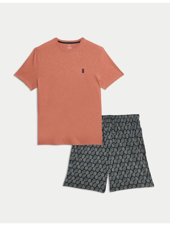 Marks & Spencer Ananász mintás 100% pamut pizsama szett Marks & Spencer tengerkék
