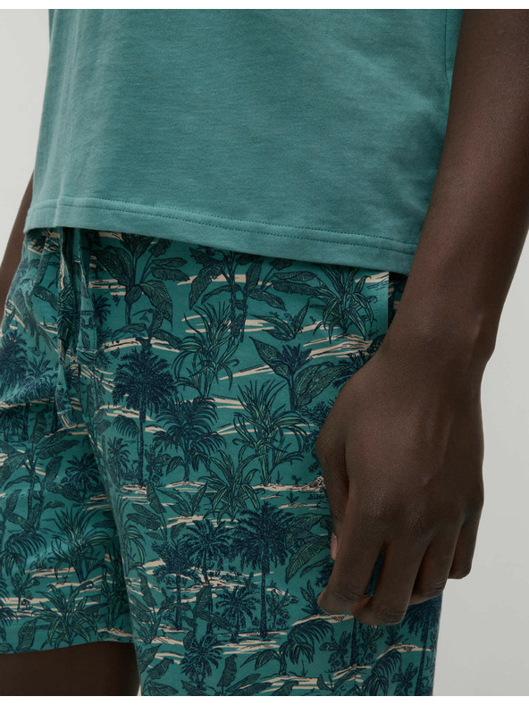 Marks & Spencer Pálmamintás 100% pamut pizsama szett Marks & Spencer zöld